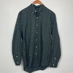Ralph Lauren Classic Fit Button Down Shirt Green Blue Plaid Mens Small